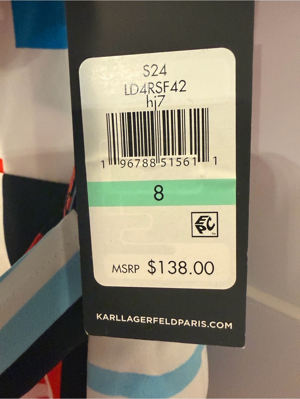 NWT Karl Lagerfeld Logo Print Shirt Dress - Red, Blue, Black, White - Picture 4 of 11